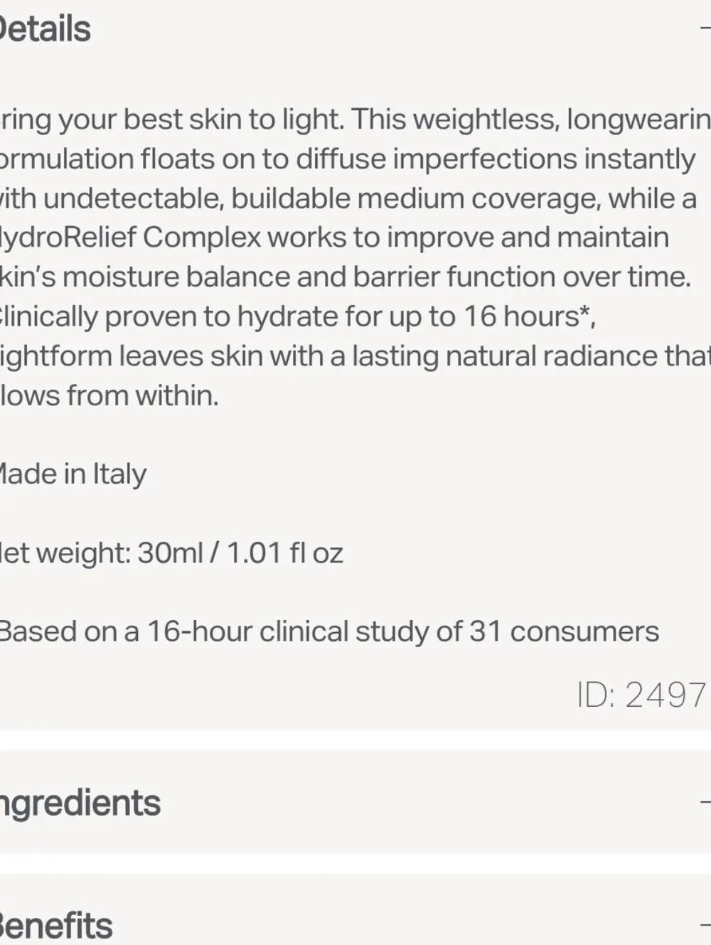 Morphe Lightform Extended Hydration Liquid Foundation